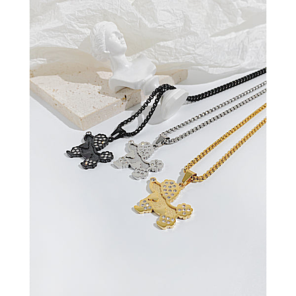 Men's Fashion Lucky Dog Pendant Necklace-Mens Pendant Necklace-SunnyHouse Jewelry