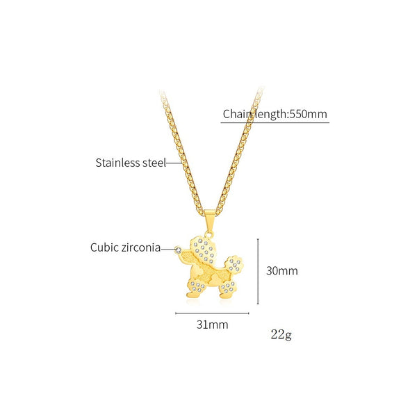 Men's Fashion Lucky Dog Pendant Necklace-Mens Pendant Necklace-SunnyHouse Jewelry