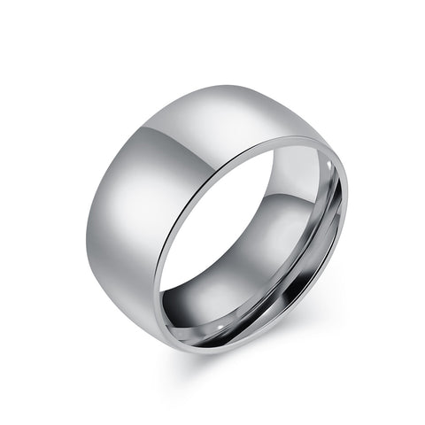 Men’s Titanium Stainless Steel Wide Band Ring – Polished Finish, Durable and Hypoallergenic, Minimalist Everyday Jewelry-Men's Ring-SunnyHouse Jewelry