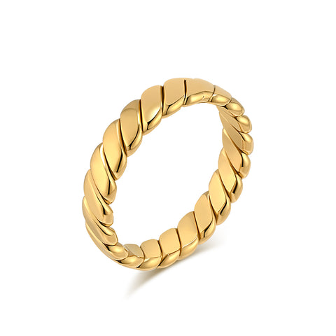 Women’s Titanium Stainless Steel Ring – Minimalist Cuban Link Chain Design, Durable and Hypoallergenic, Sleek Everyday Jewelry for Women-Women's Ring-SunnyHouse Jewelry