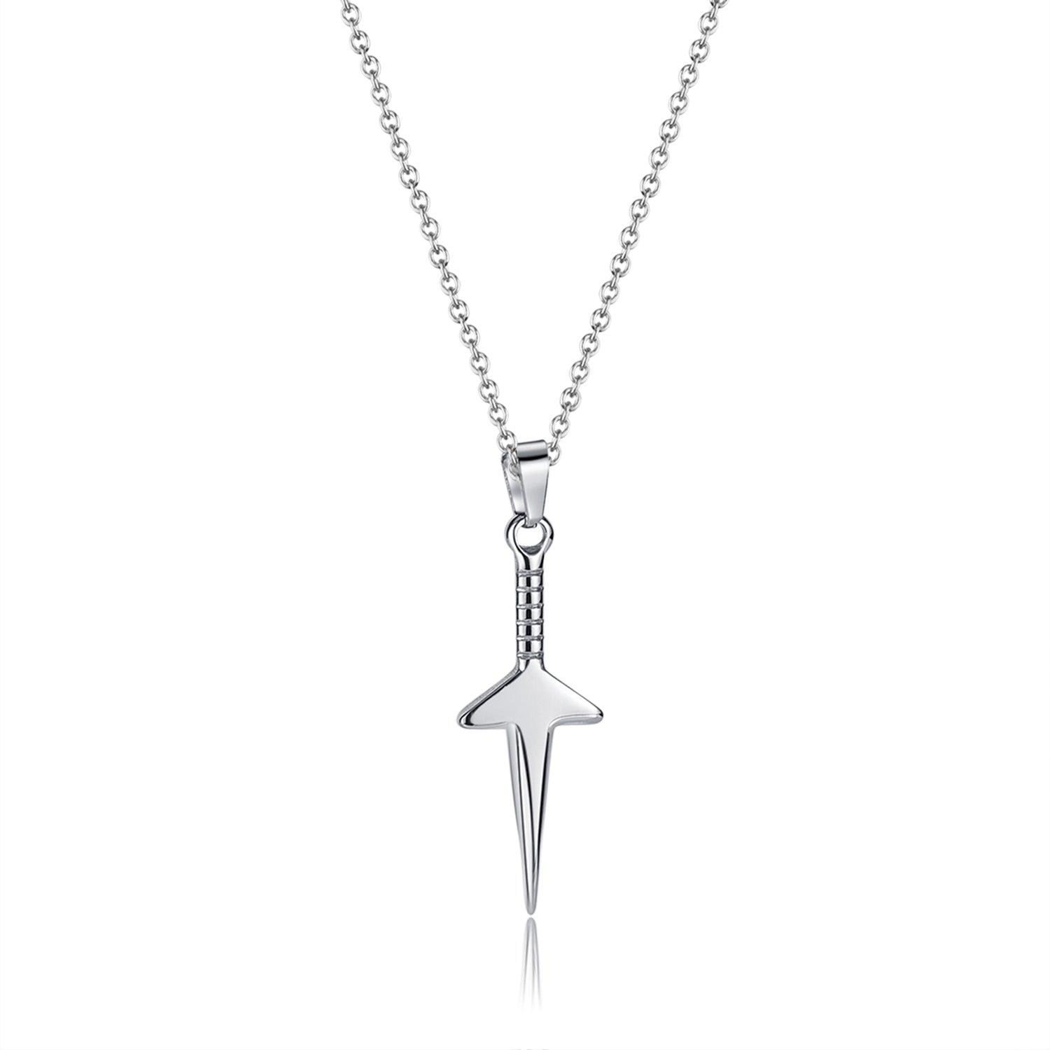 Women’s Lucky Sword Pendant Necklace – Silver-Tone Chain Jewelry for Everyday Wear, Gothic Punk Style-Women's Necklace-SunnyHouse Jewelry