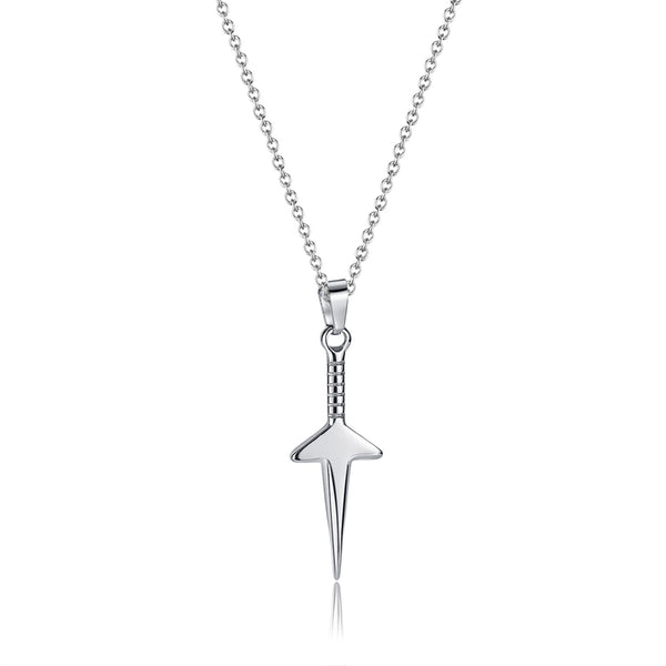 Women’s Lucky Sword Pendant Necklace – Silver-Tone Chain Jewelry for Everyday Wear, Gothic Punk Style-Women's Necklace-SunnyHouse Jewelry
