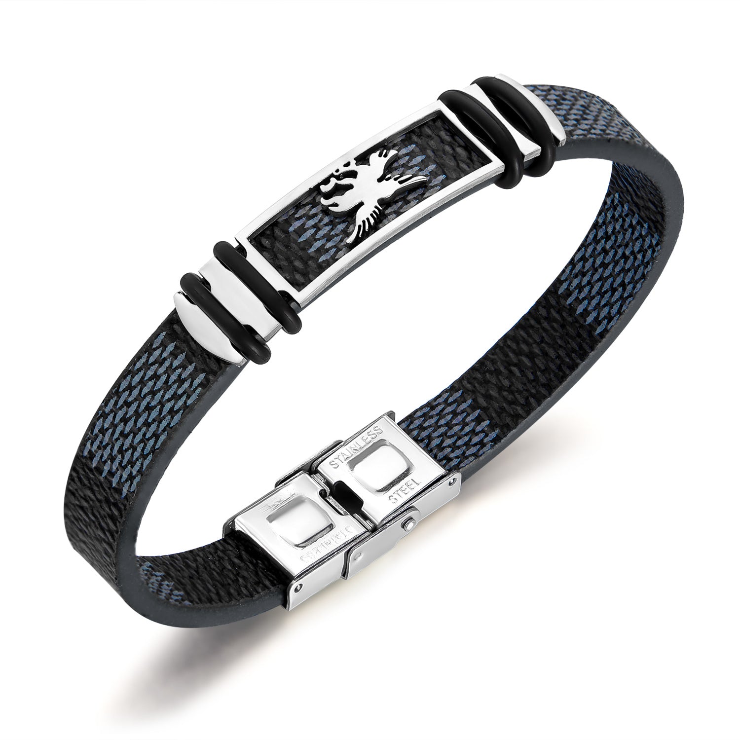 Men's Titanium Stainless Steel Bracelet with Lion Motif - Elegant Design, Durable and Hypoallergenic-Men's Bracelet-SunnyHouse Jewelry