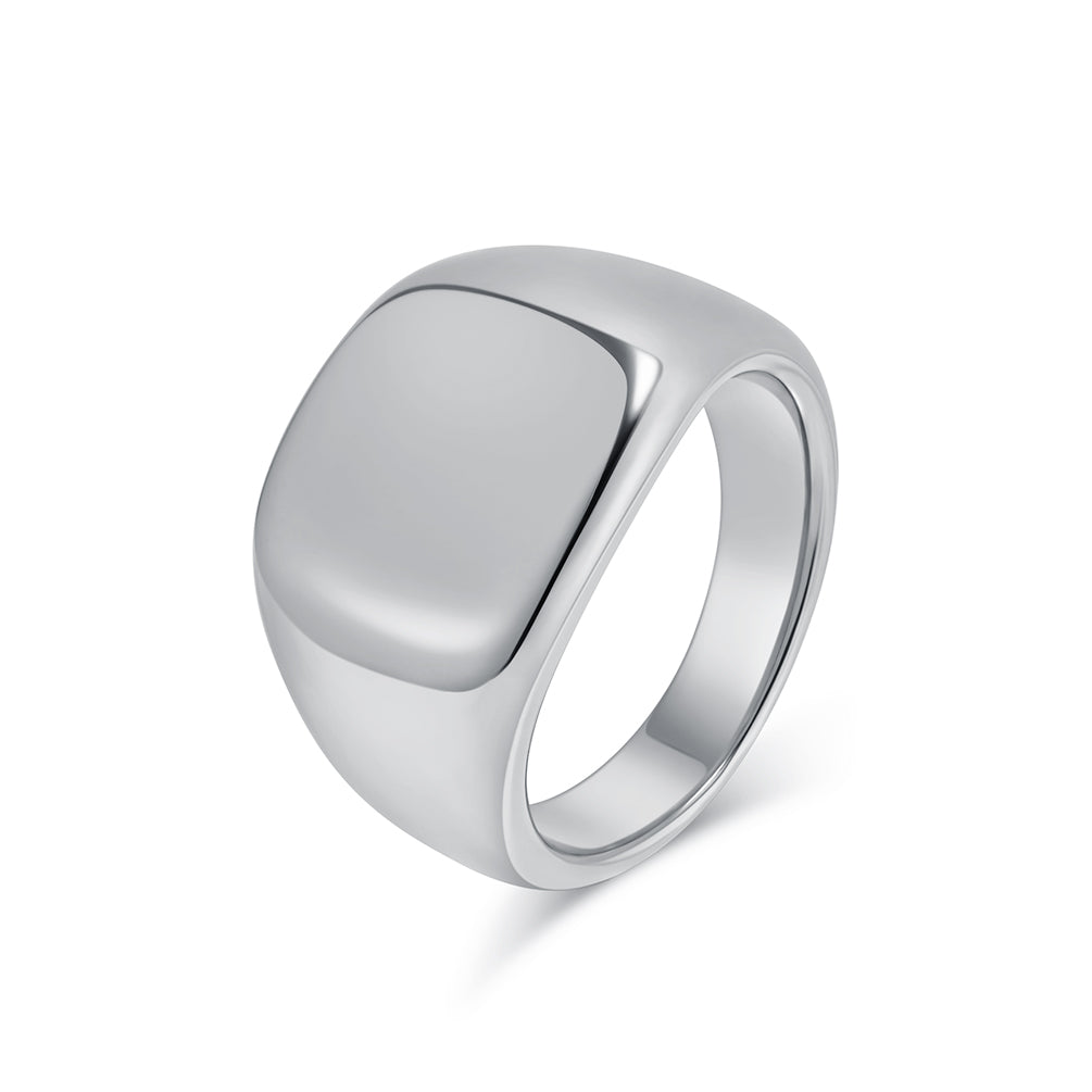 Men's Black Titanium Stainless Steel Signet Ring - Sleek Minimalist Matte Band for Modern Style-Men's Ring-SunnyHouse Jewelry