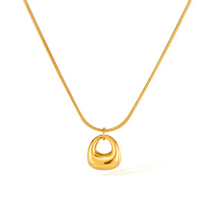 Elegant Women's Titanium Stainless Steel Gold Pendant Necklace – Minimalist Chunky Design, Hypoallergenic, Fade-Resistant, Everyday Jewelry-Women's Necklace-SunnyHouse Jewelry