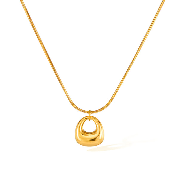 Elegant Women's Titanium Stainless Steel Gold Pendant Necklace – Minimalist Chunky Design, Hypoallergenic, Fade-Resistant, Everyday Jewelry-Women's Necklace-SunnyHouse Jewelry