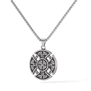 Celtic Cross Pendant Necklace for Men – Titanium Stainless Steel Norse Knotwork Amulet – Viking Trinity Knot Religious Jewelry-Men's Pendant Necklace-SunnyHouse Jewelry