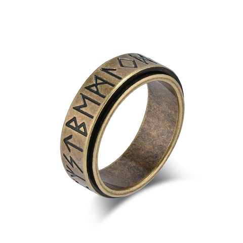 Men's Titanium Stainless Steel Rune Engraved Band - Durable Nordic Style Ring for Everyday Wear-Men's Ring-SunnyHouse Jewelry