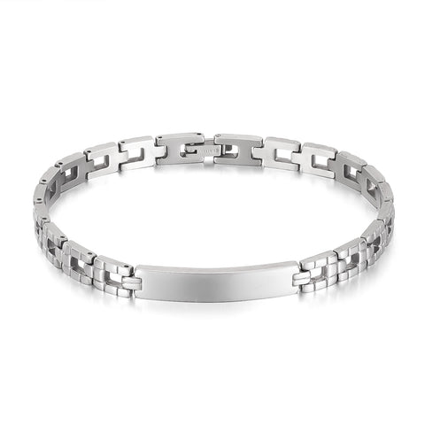 Men’s Simple Fashion Bracelet – Polished ID Link Chain Bracelet for Men – Sleek, Durable, and Hypoallergenic Jewelry for Everyday Wear-Men's Bracelet-SunnyHouse Jewelry