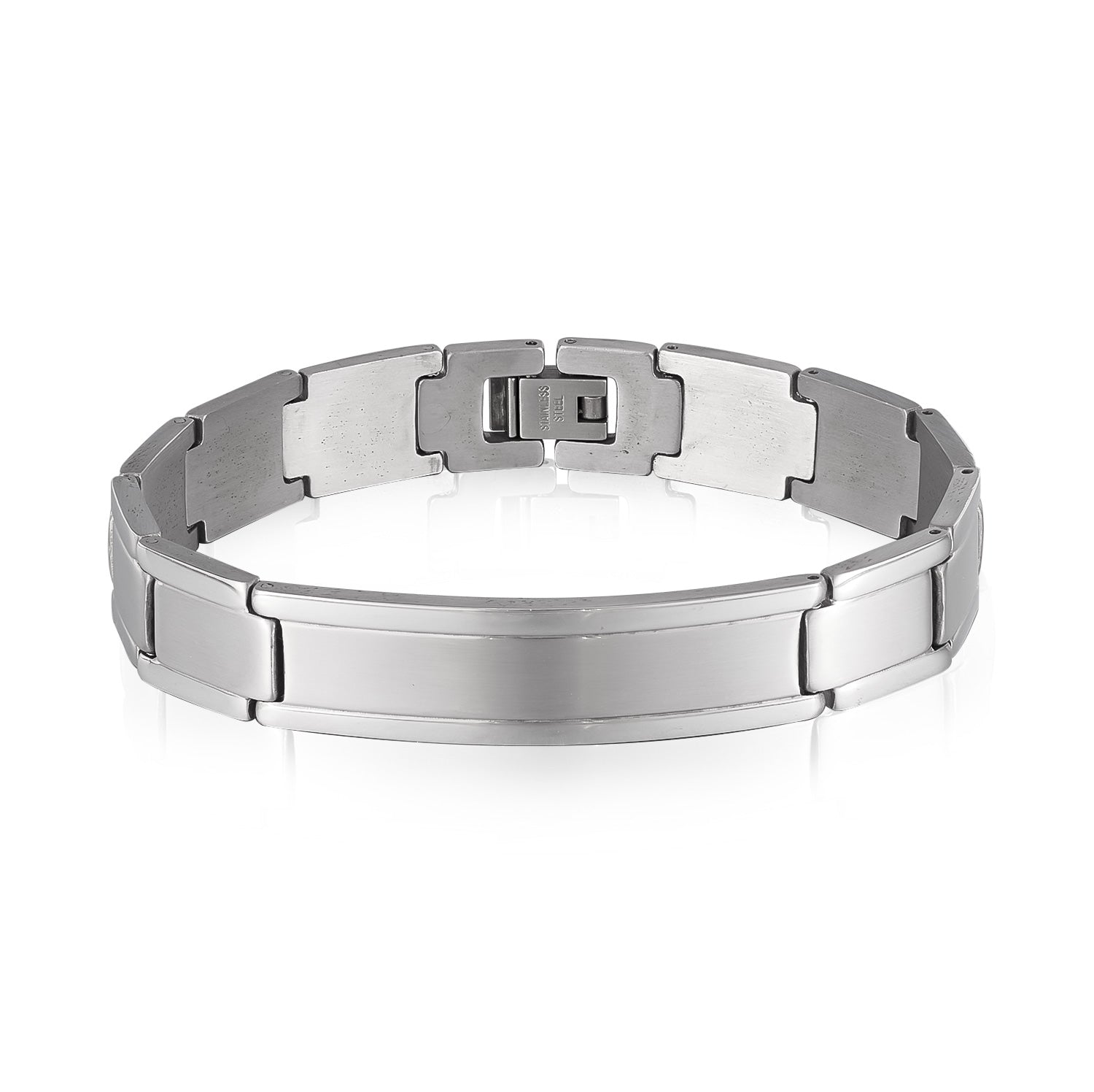 Men’s Titanium Stainless Steel Bracelet – Wide Brushed Silver Link Chain, Sleek & Durable Men’s Jewelry, Hypoallergenic and Rust-Resistant-Men's Bracelet-SunnyHouse Jewelry