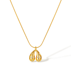 Women’s Fashion Pendant Necklace – Elegant Gold Teardrop Pendant with Crystal Accents – Fashion Jewelry Gift for Women-Women's Necklace-SunnyHouse Jewelry