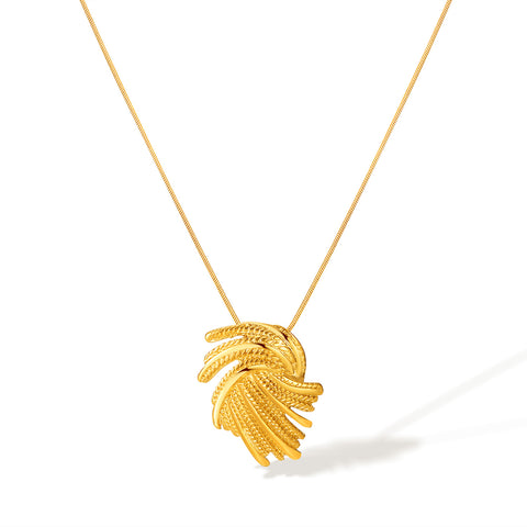 Women’s Elegant Gold Twisted Rope Pendant Necklace – Durable Hypoallergenic Fashion Jewelry Gift-Women's Necklace-SunnyHouse Jewelry