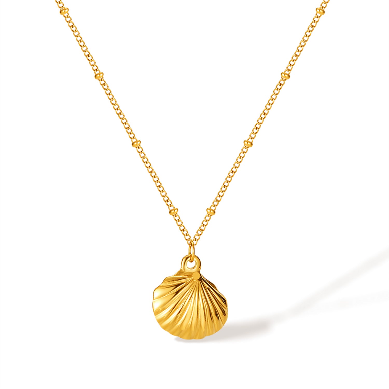 Women’s Seashell Pendant Necklace – Gold Chain Fashion Jewelry, Elegant Durable Pendant Necklace for Women-Women's Necklace-SunnyHouse Jewelry