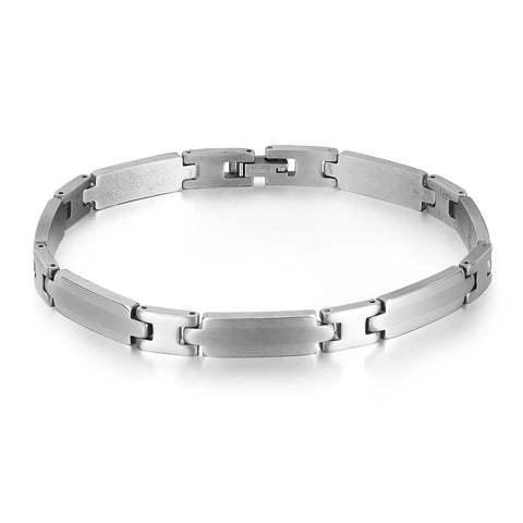 Men’s Simple Link Bracelet – Sleek Matte Finish ID Style Bracelet for Men – Lightweight, Hypoallergenic & Durable Men’s Jewelry-Men's Bracelet-SunnyHouse Jewelry