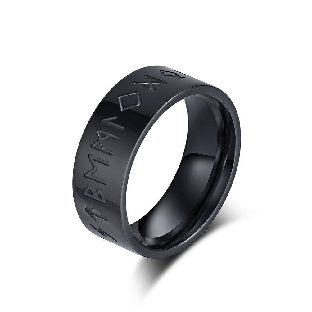 Men's Bronze Titanium Stainless Steel Ring with Viking Runic Engraving, Symbolic Design, Durable, Comfortable Fit, Unique Gift for Men-Men's Ring-SunnyHouse Jewelry