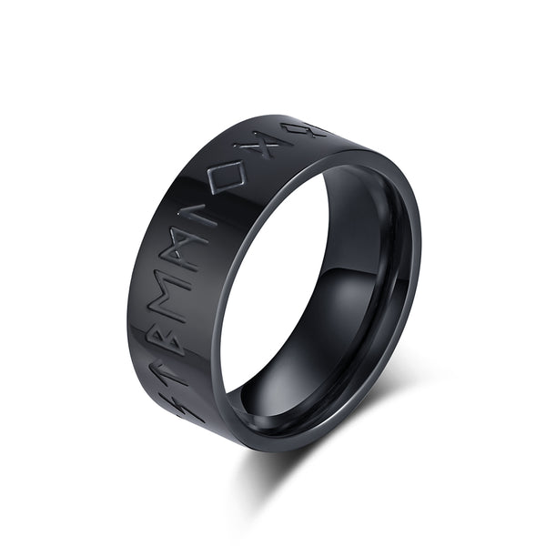 Men's Bronze Titanium Stainless Steel Ring with Viking Runic Engraving, Symbolic Design, Durable, Comfortable Fit, Unique Gift for Men-Men's Ring-SunnyHouse Jewelry