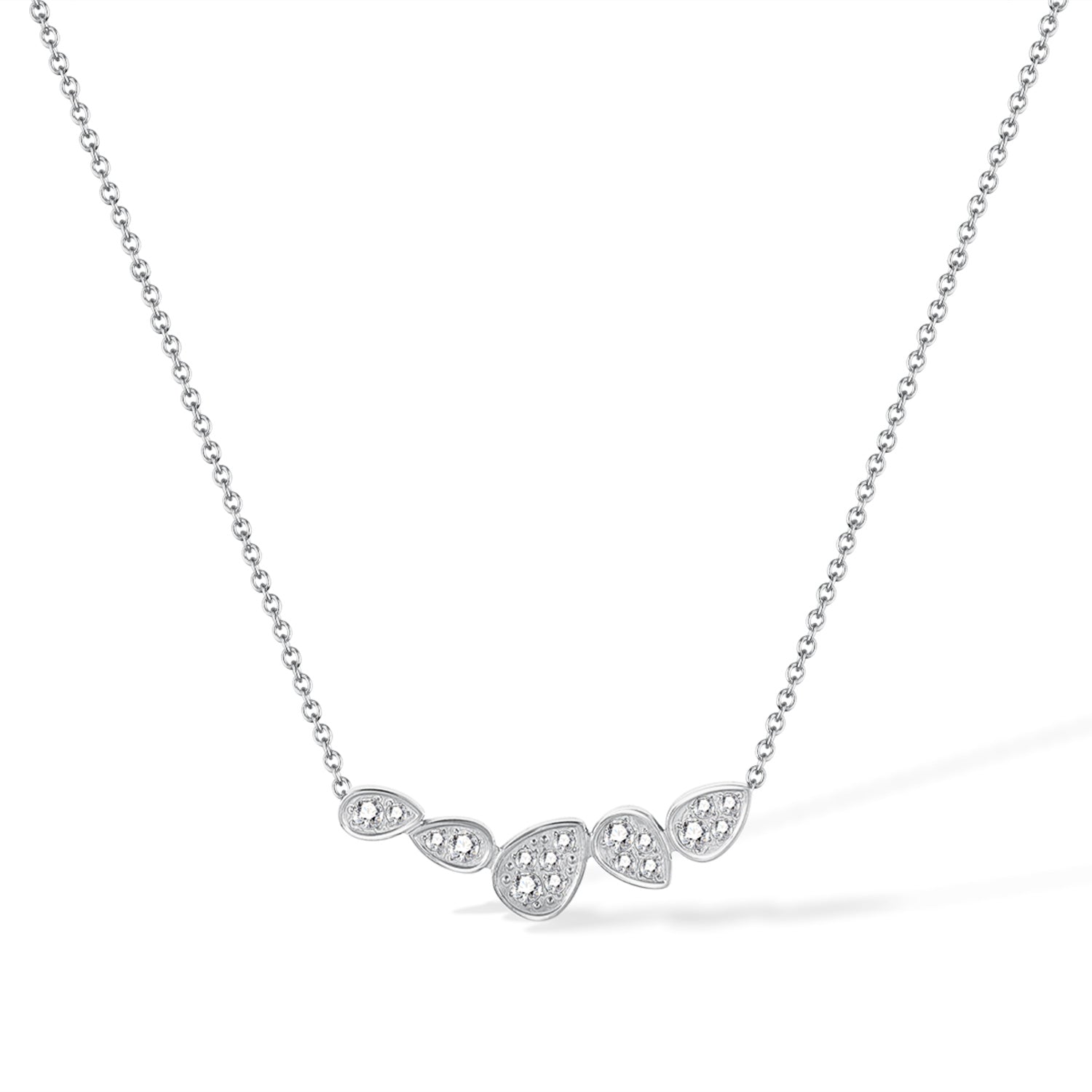 Women’s Teardrop Crystal Pendant Necklace – Sterling Silver Plated Chain with Sparkling Zircon Accents – Elegant Jewelry Gift for Women-Women's Necklace-SunnyHouse Jewelry