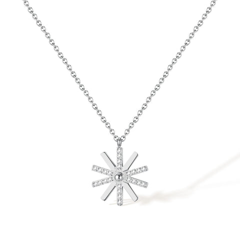 Women’s Elegant Gold Starburst Pendant Necklace with Crystal Accents – Fashion Jewelry Gift for Women-Women's Necklace-SunnyHouse Jewelry