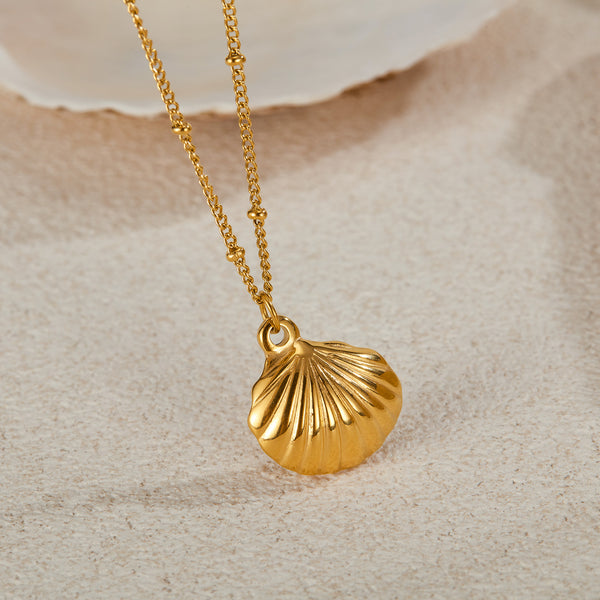 Women’s Seashell Pendant Necklace – Gold Chain Fashion Jewelry, Elegant Durable Pendant Necklace for Women-Women's Necklace-SunnyHouse Jewelry