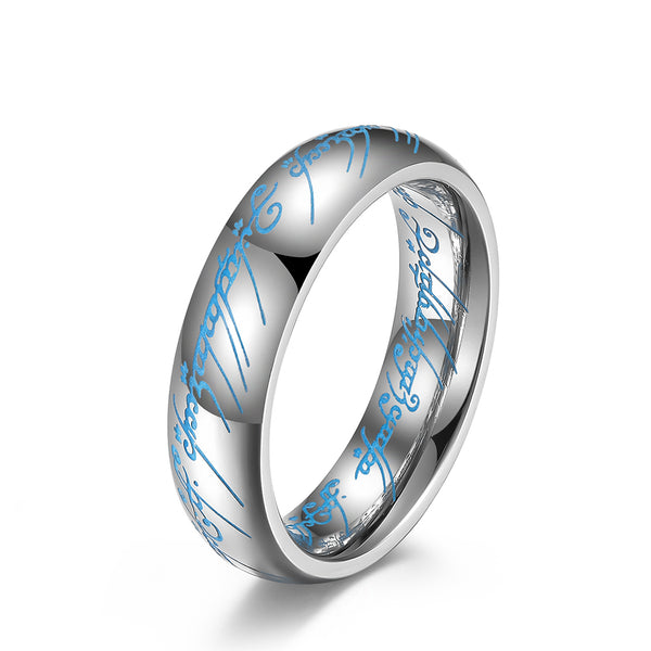 Men's Gold Ring with Engraved Script - Elegant and Durable Band for Everyday Style-Men's Ring-SunnyHouse Jewelry