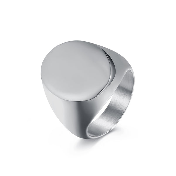Bold Black Titanium Stainless Steel Men's Signet Ring - Modern Design, Durable, Hypoallergenic, Comfort Fit-Men's Ring-SunnyHouse Jewelry