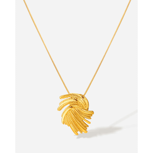 Women’s Elegant Gold Twisted Rope Pendant Necklace – Durable Hypoallergenic Fashion Jewelry Gift-Women's Necklace-SunnyHouse Jewelry
