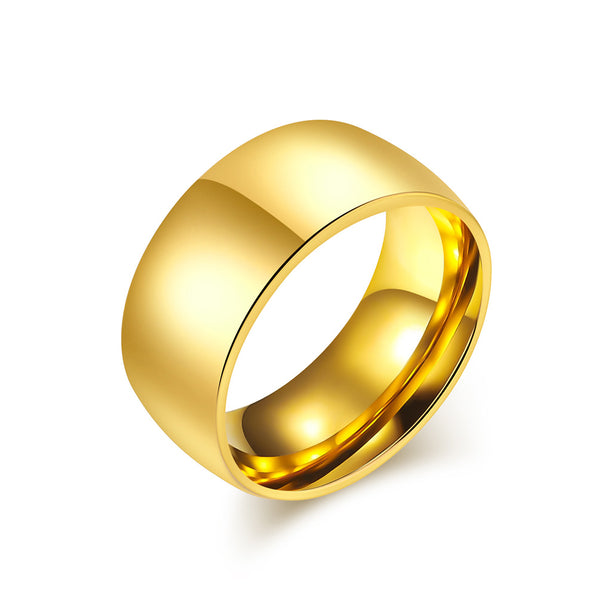 Men’s Titanium Stainless Steel Wide Band Ring – Polished Finish, Durable and Hypoallergenic, Minimalist Everyday Jewelry-Men's Ring-SunnyHouse Jewelry