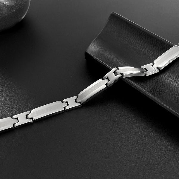 Men’s Simple Link Bracelet – Sleek Matte Finish ID Style Bracelet for Men – Lightweight, Hypoallergenic & Durable Men’s Jewelry-Men's Bracelet-SunnyHouse Jewelry