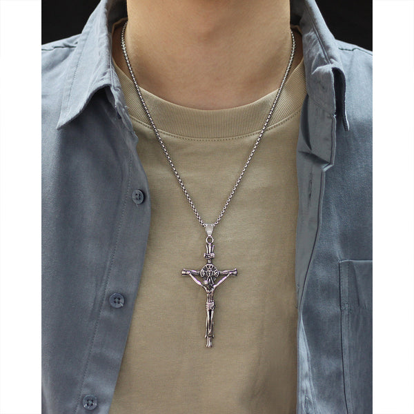 Men's Fashion God Pray Cross Pendant Necklace-Mens Pendant Necklace-SunnyHouse Jewelry