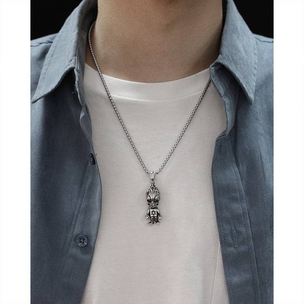 Men's Fashion Hexagram Alien Pendant Necklace-Mens Pendant Necklace-SunnyHouse Jewelry