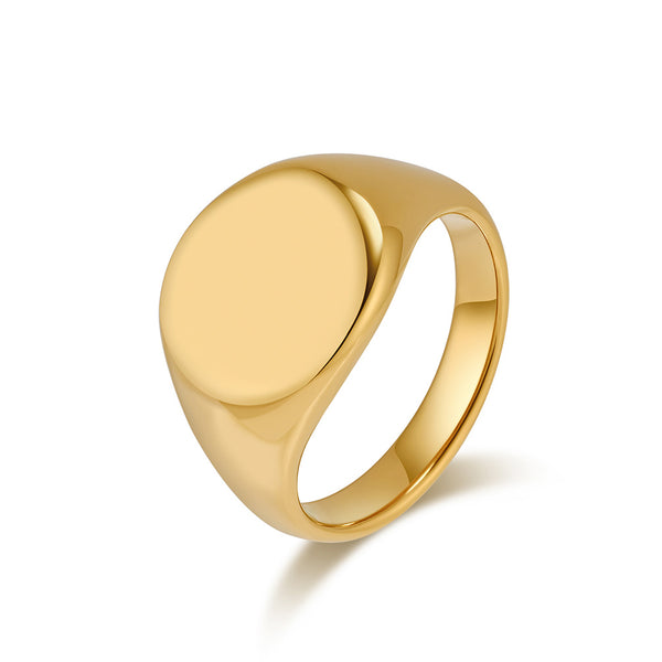 Minimalist Silver Titanium Stainless Steel Men's Signet Ring - Sleek Design, Durable, Hypoallergenic, Comfort Fit-Men's Ring-SunnyHouse Jewelry