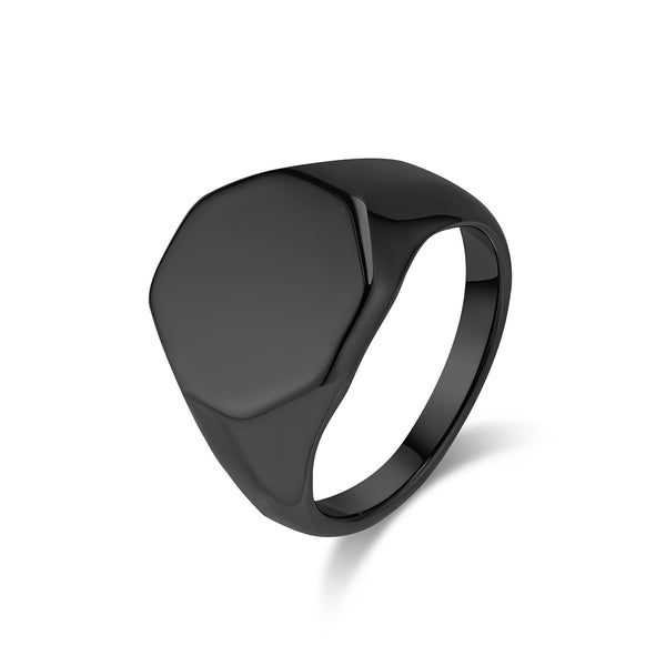 Bold Gold Titanium Stainless Steel Men's Signet Ring - Modern Design, Durable, Hypoallergenic, Comfort Fit-Men's Ring-SunnyHouse Jewelry