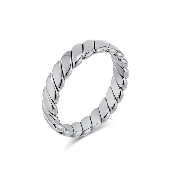 Women’s Titanium Stainless Steel Ring – Minimalist Cuban Link Chain Design, Durable and Hypoallergenic, Sleek Everyday Jewelry for Women-Women's Ring-SunnyHouse Jewelry