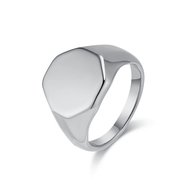 Bold Gold Titanium Stainless Steel Men's Signet Ring - Modern Design, Durable, Hypoallergenic, Comfort Fit-Men's Ring-SunnyHouse Jewelry