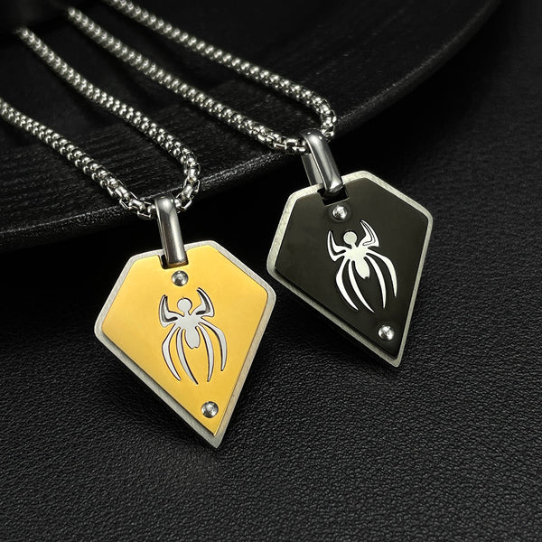 Vibrant Men's Scorpion Pendant Necklace - Yellow & Silver, Stainless Steel, Fashionable Daily Wear Jewelry, Great Gift Idea-Men's Pendant Necklace-SunnyHouse Jewelry
