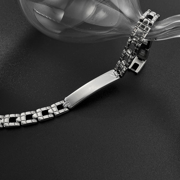 Men’s Simple Fashion Bracelet – Polished ID Link Chain Bracelet for Men – Sleek, Durable, and Hypoallergenic Jewelry for Everyday Wear-Men's Bracelet-SunnyHouse Jewelry
