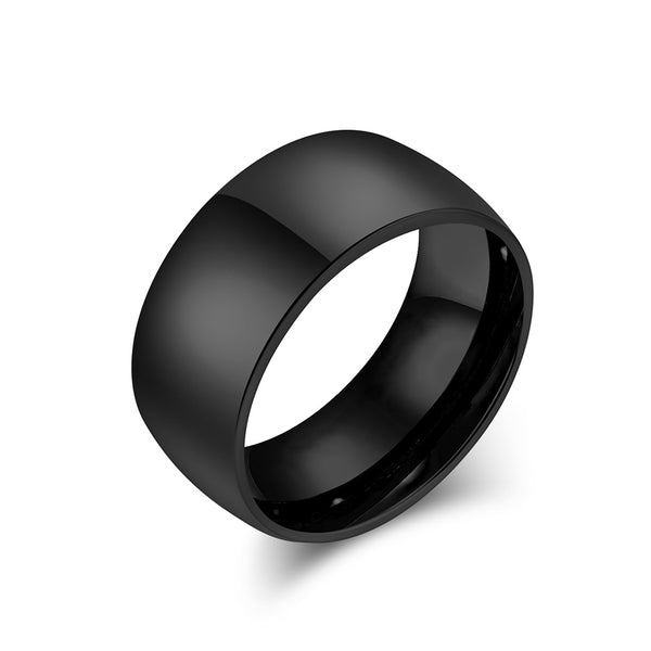Men’s Titanium Stainless Steel Wide Band Ring – Polished Finish, Durable and Hypoallergenic, Minimalist Everyday Jewelry-Men's Ring-SunnyHouse Jewelry