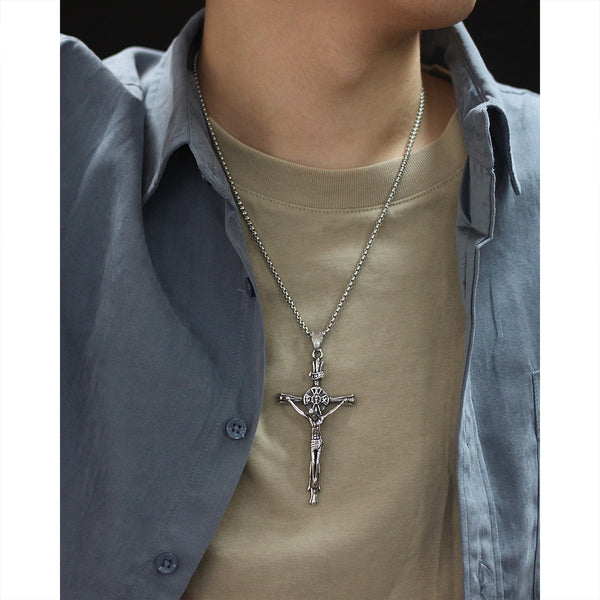 Men's Fashion God Pray Cross Pendant Necklace-Mens Pendant Necklace-SunnyHouse Jewelry