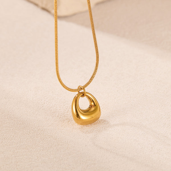 Elegant Women's Titanium Stainless Steel Gold Pendant Necklace – Minimalist Chunky Design, Hypoallergenic, Fade-Resistant, Everyday Jewelry-Women's Necklace-SunnyHouse Jewelry