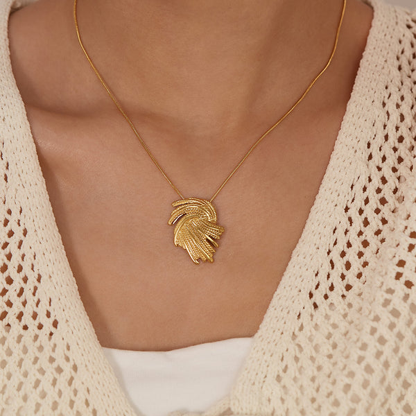 Women’s Elegant Gold Twisted Rope Pendant Necklace – Durable Hypoallergenic Fashion Jewelry Gift-Women's Necklace-SunnyHouse Jewelry