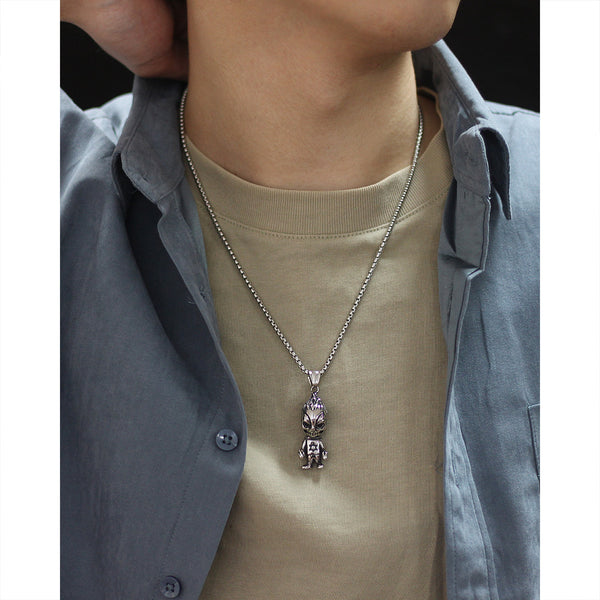 Men's Fashion Hexagram Alien Pendant Necklace-Mens Pendant Necklace-SunnyHouse Jewelry