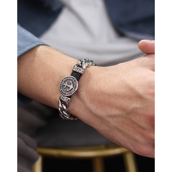 Men's Fashion Lucky Anchor Bracelet-Mens Bracelet-SunnyHouse Jewelry
