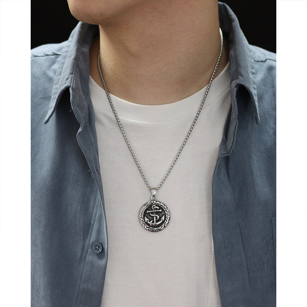 Men's Fashion Hiphop Anchor Pendant Necklace-Mens Pendant Necklace-SunnyHouse Jewelry