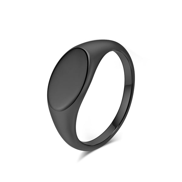 Women’s Round Signet Ring – Polished Finish, Durable and Hypoallergenic, Minimalist Everyday Jewelry-Women's Ring-SunnyHouse Jewelry