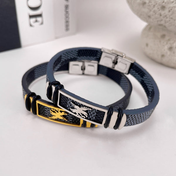 Men's Titanium Stainless Steel Bracelet with Lion Motif - Elegant Design, Durable and Hypoallergenic-Men's Bracelet-SunnyHouse Jewelry