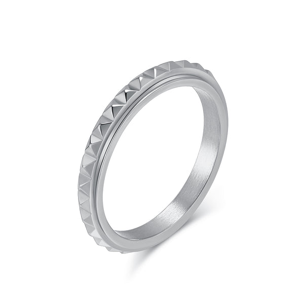 Women’s Titanium Stainless Steel Ring – Minimalist Geometric Pyramid Design, Durable and Hypoallergenic, Sleek Everyday Jewelry for Women-Women's Ring-SunnyHouse Jewelry