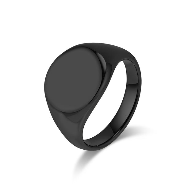 Minimalist Silver Titanium Stainless Steel Men's Signet Ring - Sleek Design, Durable, Hypoallergenic, Comfort Fit-Men's Ring-SunnyHouse Jewelry