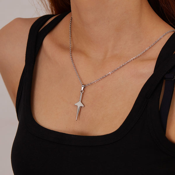 Women’s Lucky Sword Pendant Necklace – Silver-Tone Chain Jewelry for Everyday Wear, Gothic Punk Style-Women's Necklace-SunnyHouse Jewelry