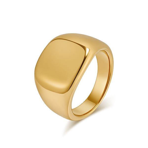 Men's Black Titanium Stainless Steel Signet Ring - Sleek Minimalist Matte Band for Modern Style-Men's Ring-SunnyHouse Jewelry