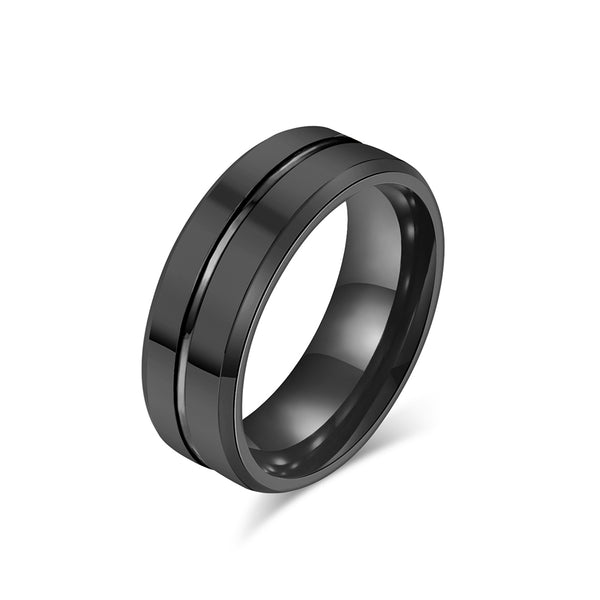 Vibrant Blue Titanium Stainless Steel Men's Ring - Modern Design, Comfort Fit, Scratch-Resistant, Hypoallergenic, 8mm-Men's Ring-SunnyHouse Jewelry